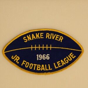 Vintage 1966 Snake River Jr. Football League 6" X 3.5"‎ Iron-On Patch